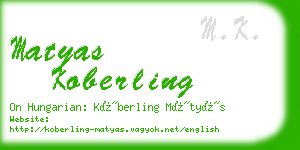 matyas koberling business card